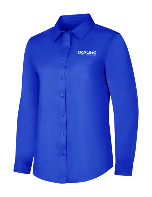 Womens Long Sleeve Dark Royal Superpro React Twill Shirt w/Darling Ingredients Logo