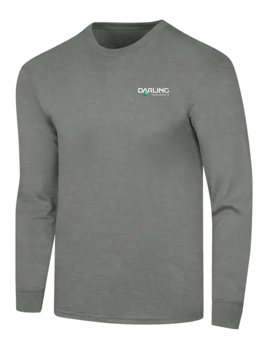 Simply Soft Long Sleeve Heathered Charcoal 4.5 oz, Poly/Combed Ring Spun Cotton T-Shirt w/Darling Ingredients Logo