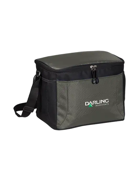 12 Can Grey/Black Cube Cooler w/Darling Ingredients Logo
