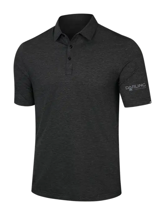 TravisMathew Black Heather Sunnyvale Polo w/Darling Ingredients Logo