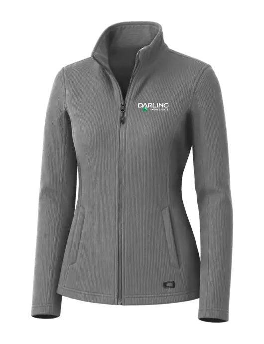 OGIO Medium Grey Womens Grit Fleece Jacket w/Darling Ingredients Logo