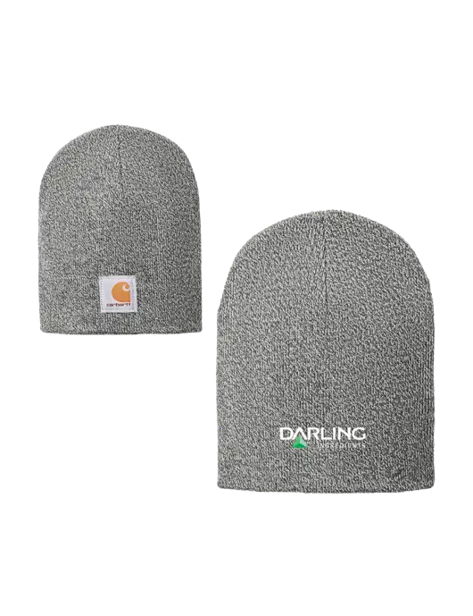 Carhartt Medium Grey Heather Acrylic Knit Hat w/Darling Ingredients Logo