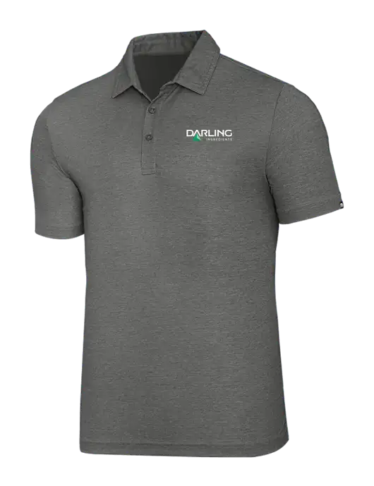 TravisMathew Grey Heather Oceanside Polo w/Darling Ingredients Logo