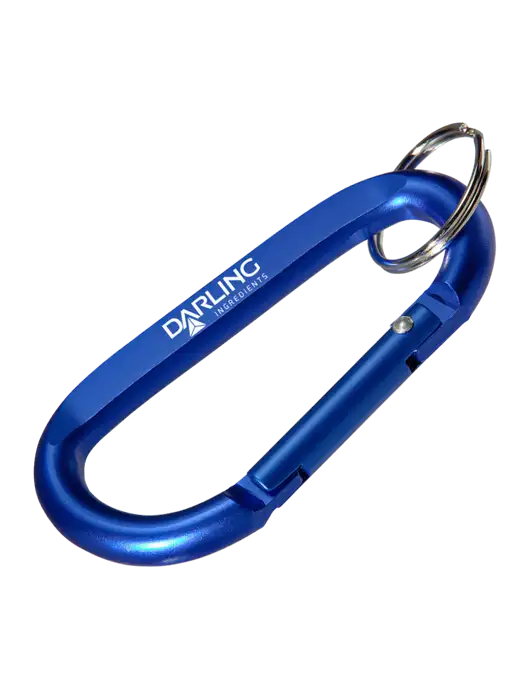 Blue Carabiner & Key Ring w/Darling Ingredients Logo