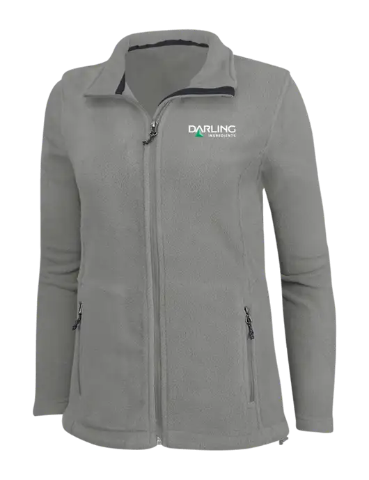 Womens Medium Grey Fleece Jacket w/Darling Ingredients Logo