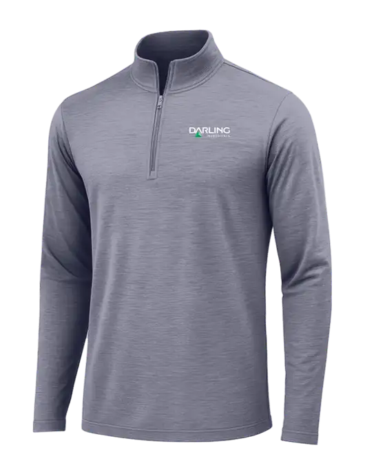 True Navy Heather Posicharge Tri-Blend Wicking 1/4 Zip Pullover w/Darling Ingredients Logo