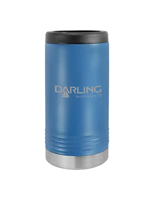 Polar Camel Powder Coated Royal Blue Vacuum Insulated Slim Beverage Holder w/Darling Ingredients Logo