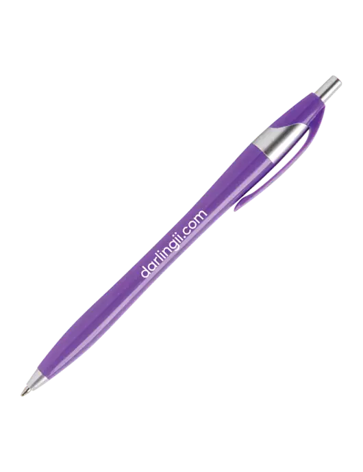 Novella Purple Platinum Pen - Blue Ink w/DI URL Logo, Darling Ingredients Logo