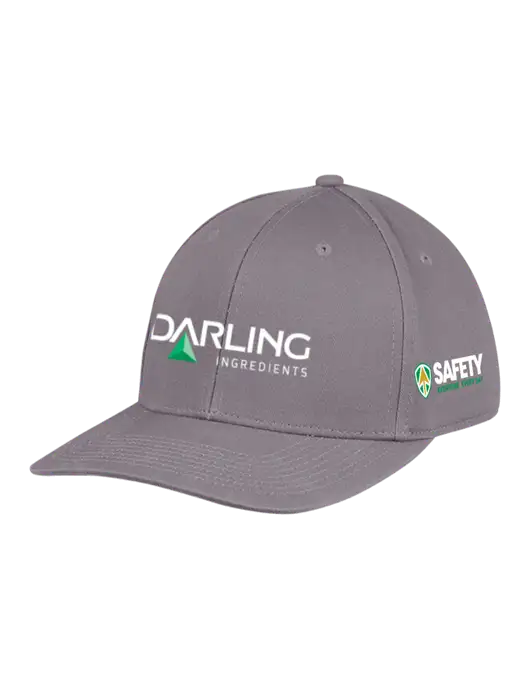 Premium Modern Structured Twill Charcoal Snapback Cap w/Darling Ingredients Logo, Safety Logo