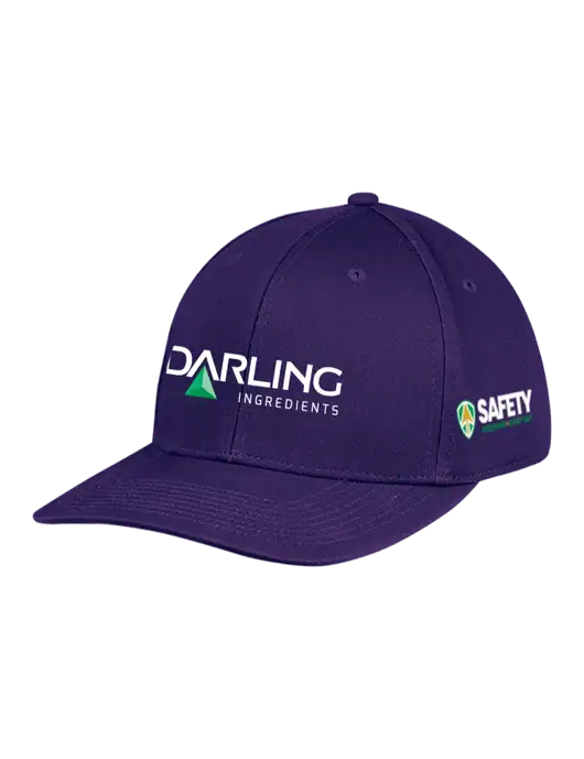 Premium Modern Structured Twill Purple Snapback Cap w/Darling Ingredients Logo, Safety Logo