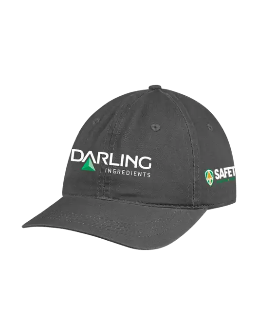 Garment Washed Unstructured Twill Charcoal Cap w/Darling Ingredients Logo, Safety Logo