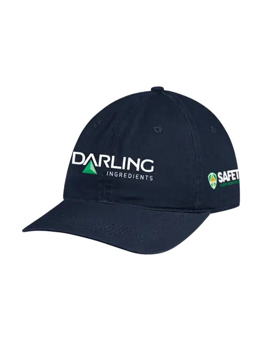 Garment Washed Unstructured Twill Navy Cap w/Darling Ingredients Logo, Safety Logo