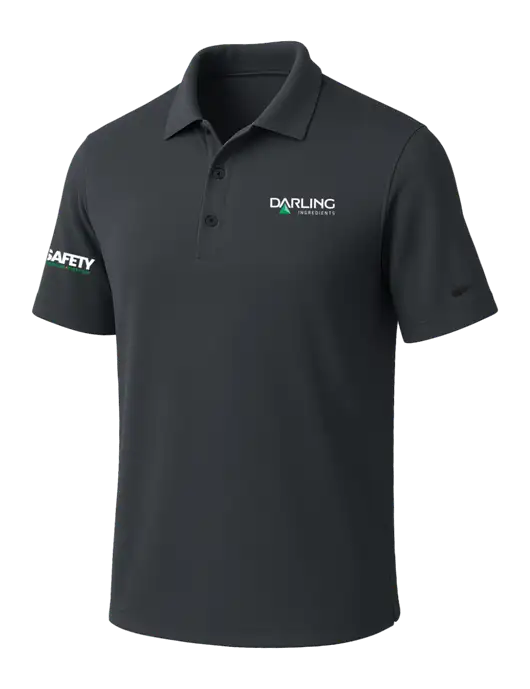 NIKE Dark Grey Dri-Fit Micro Pique Polo w/Darling Ingredients Logo, Safety Logo