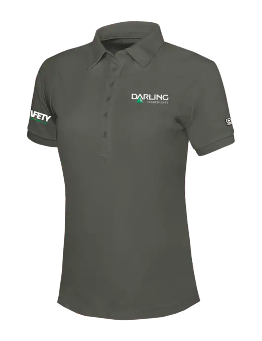 OGIO Womens Medium Grey Jewel Polo w/Darling Ingredients Logo, Safety Logo