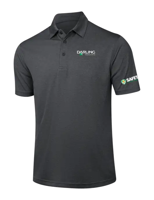 Dark Grey Heather Contender Polo w/Darling Ingredients Logo, Safety Logo
