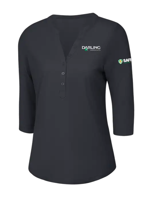 OGIO Charcoal Grey Jewel Henley w/Darling Ingredients Logo, Safety Logo