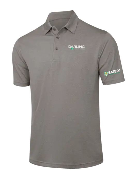 Medium Grey Heather Contender Polo w/Darling Ingredients Logo, Safety Logo