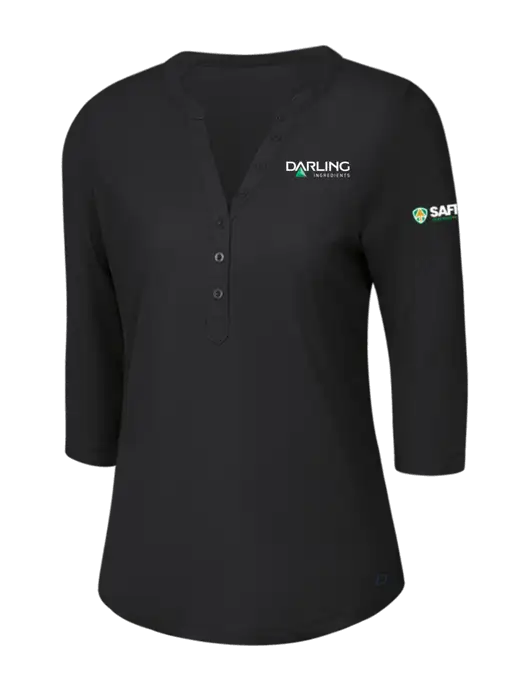 OGIO Blacktop Jewel Henley w/Darling Ingredients Logo, Safety Logo