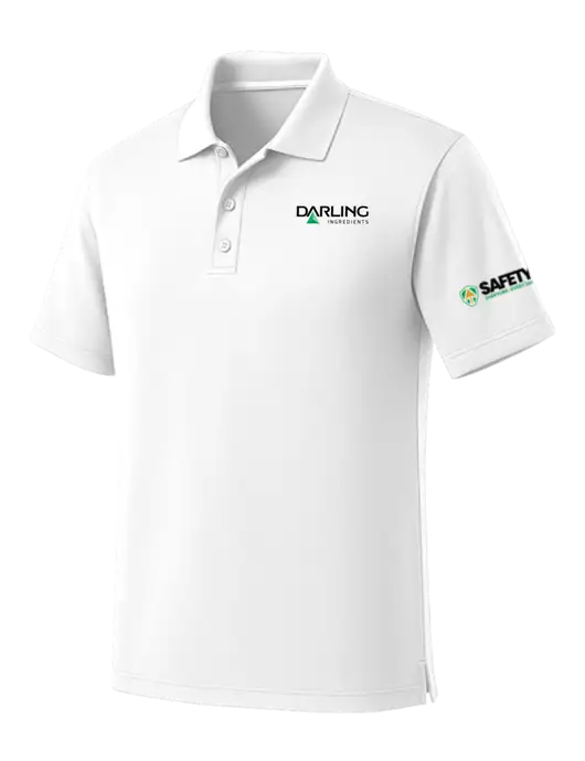 White Dry Zone UV Micro Mesh Polo w/Darling Ingredients Logo, Safety Logo