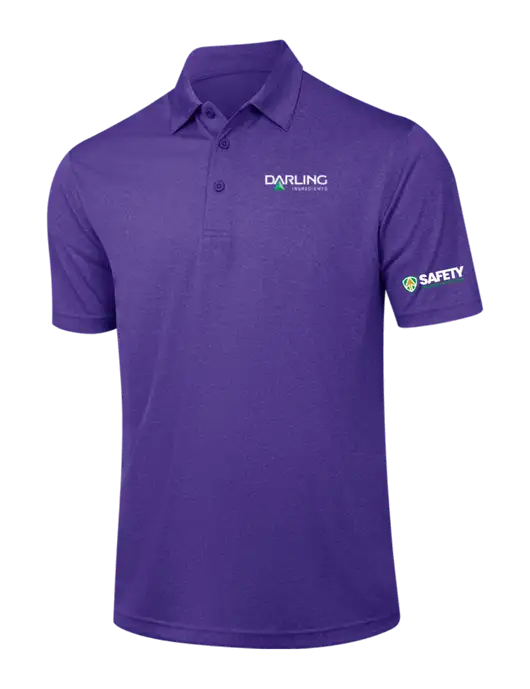 Purple Heather Contender Polo w/Darling Ingredients Logo, Safety Logo