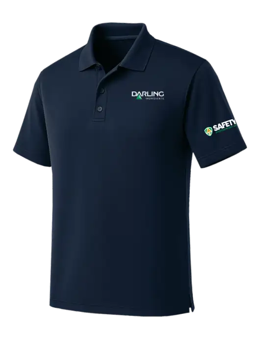 Dark Navy Dry Zone UV Micro Mesh Polo w/Darling Ingredients Logo, Safety Logo