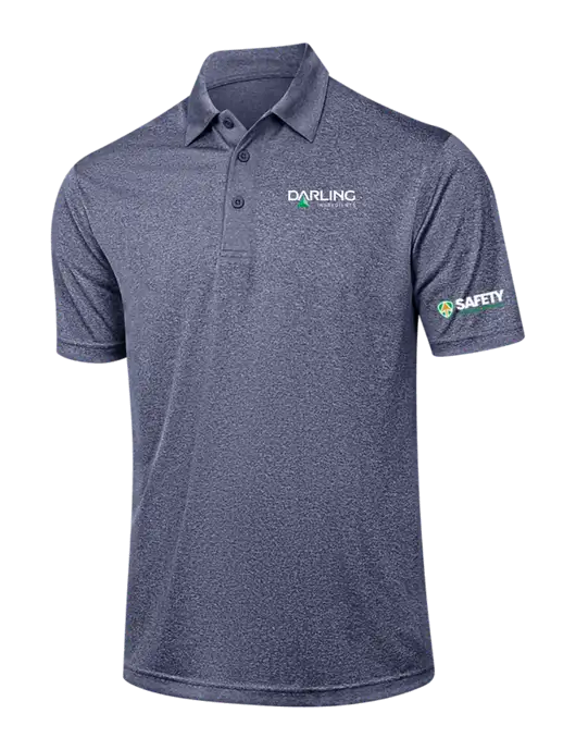 Navy Heather Contender Polo w/Darling Ingredients Logo, Safety Logo