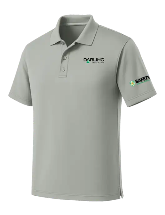 Light Grey Dry Zone UV Micro Mesh Polo w/Darling Ingredients Logo, Safety Logo