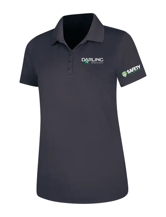 Dark Grey Womens Dry Zone UV Mesh Polo w/Darling Ingredients Logo, Safety Logo