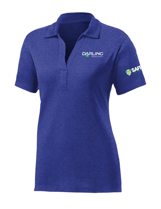 Womens Dark Royal Heather Contender Polo w/Darling Ingredients Logo, Safety Logo