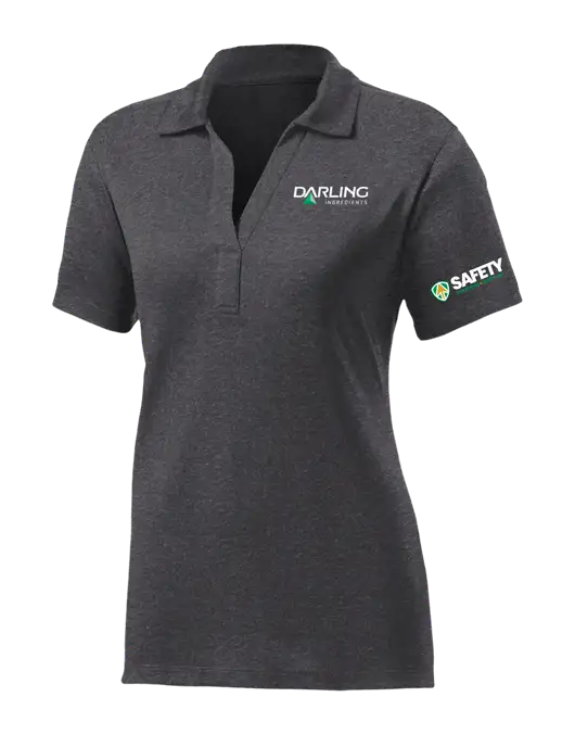 Womens Dark Grey Heather Contender Polo w/Darling Ingredients Logo, Safety Logo