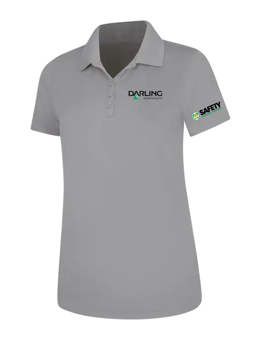 Light Grey Womens Dry Zone UV Mesh Polo w/Darling Ingredients Logo, Safety Logo