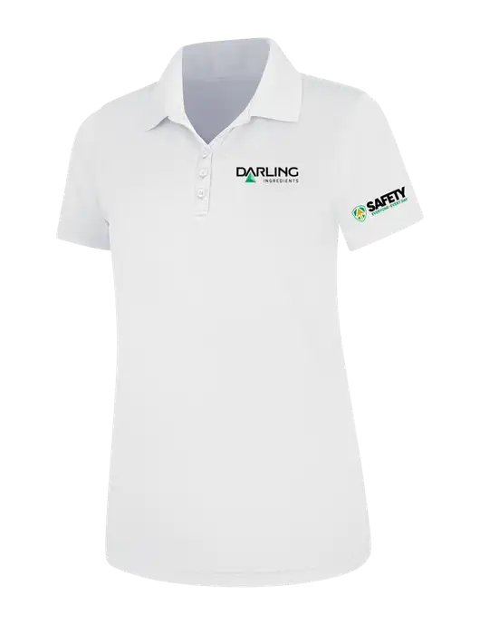 White Womens Dry Zone UV Mesh Polo w/Darling Ingredients Logo, Safety Logo
