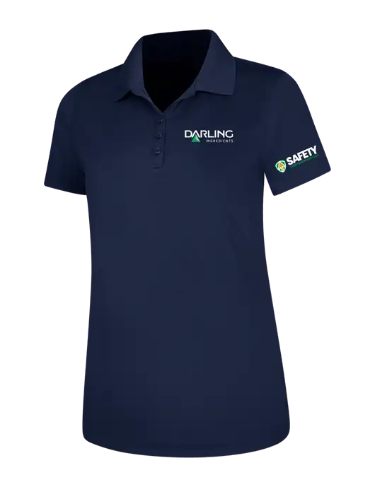 Dark Navy Womens Dry Zone UV Mesh Polo w/Darling Ingredients Logo, Safety Logo