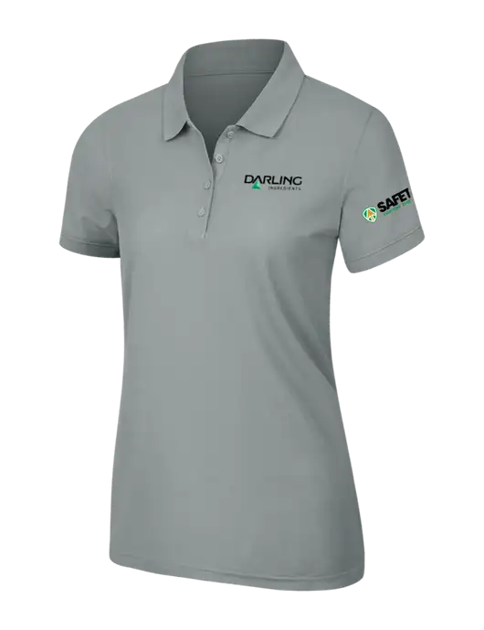 Light Grey Womens Core Classic Pique Polo w/Darling Ingredients Logo, Safety Logo