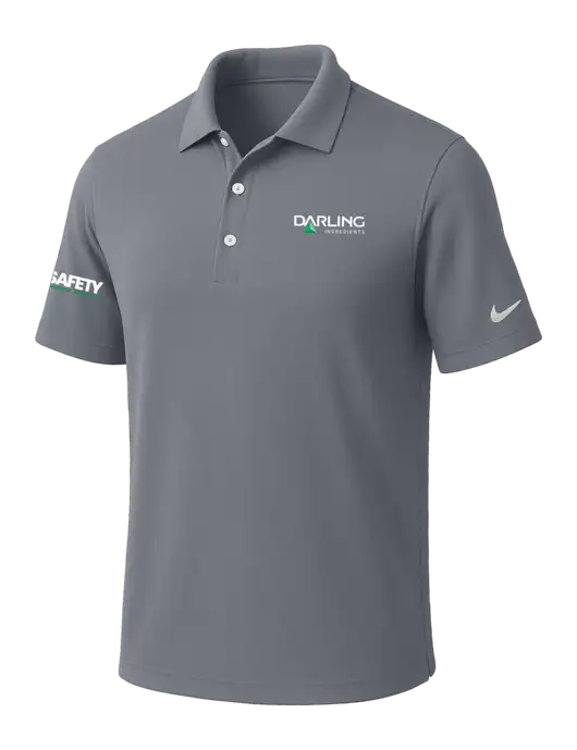 NIKE Medium Grey Dri-Fit Micro Pique Polo w/Darling Ingredients Logo, Safety Logo