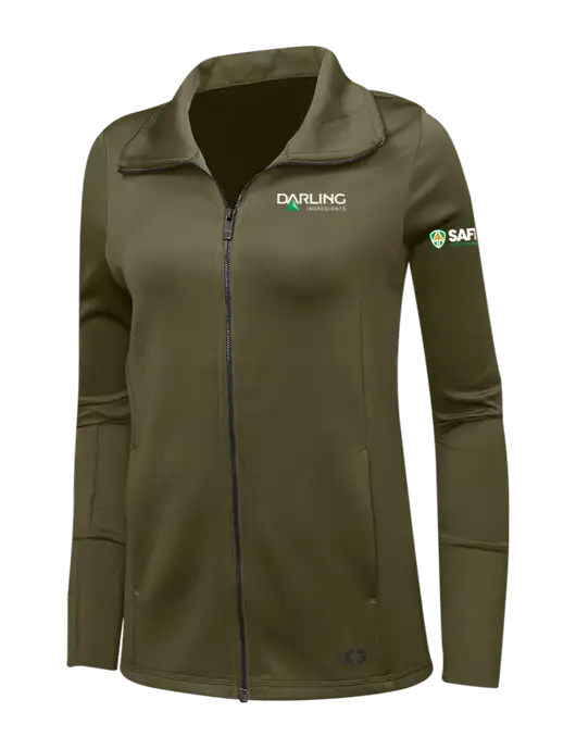 OGIO Olive Womens Endurance Modern Performance Full-Zip w/Darling Ingredients Logo, Safety Logo