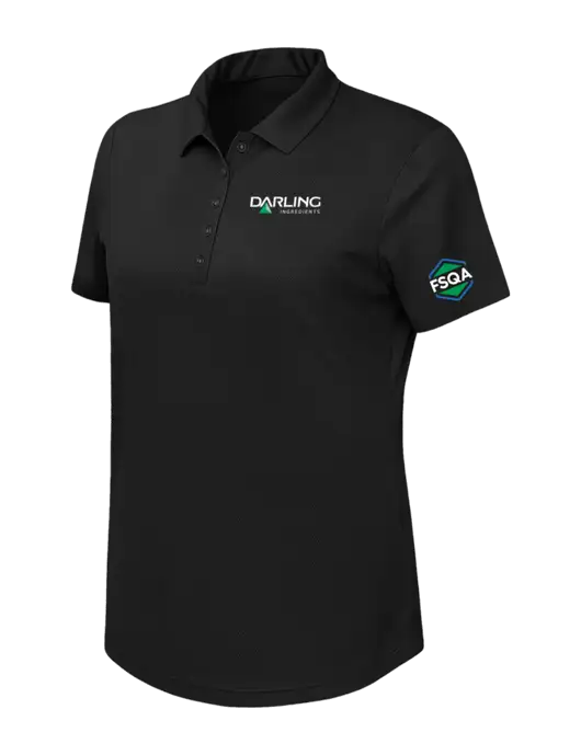 Callaway Womens Birdseye Black Polo w/Darling Ingredients Logo, FSQA Logo