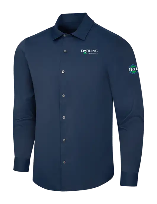 Navy City Stretch Shirt w/Darling Ingredients Logo, FSQA Logo