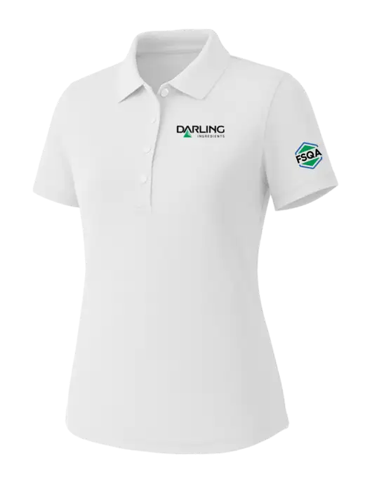 Callaway Womens Core Bright White Performance Polo w/Darling Ingredients Logo, FSQA Logo