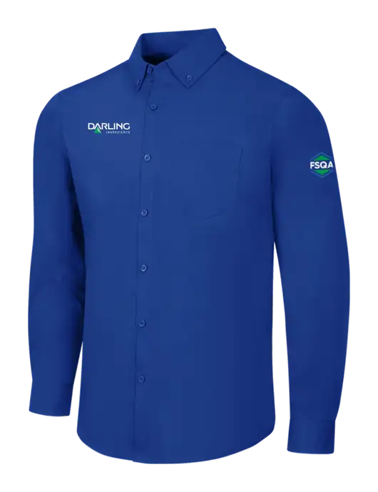 Dark Royal Long Sleeve Carefree Poplin Shirt w/Darling Ingredients Logo, FSQA Logo