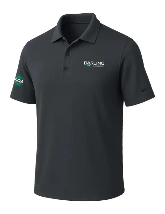 NIKE Dark Grey Dri-Fit Micro Pique Polo w/Darling Ingredients Logo, FSQA Logo