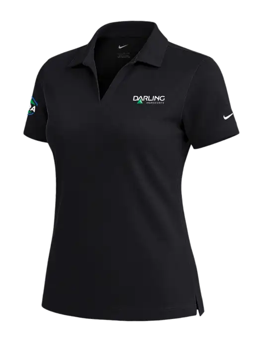 NIKE Black Womens Dri-Fit Micro Pique Polo w/Darling Ingredients Logo, FSQA Logo
