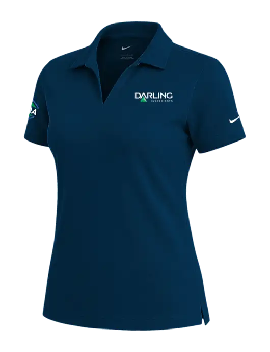 NIKE Navy Womens Dri-Fit Micro Pique Polo w/Darling Ingredients Logo, FSQA Logo