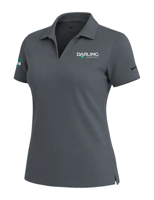 NIKE Dark Grey Womens Dri-Fit Micro Pique Polo w/Darling Ingredients Logo, FSQA Logo