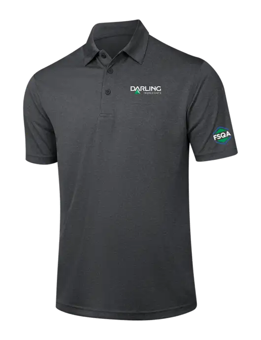 Dark Grey Heather Contender Polo w/Darling Ingredients Logo, FSQA Logo