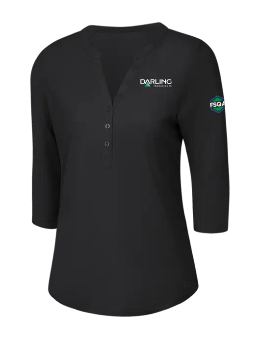 OGIO Blacktop Jewel Henley w/Darling Ingredients Logo, FSQA Logo
