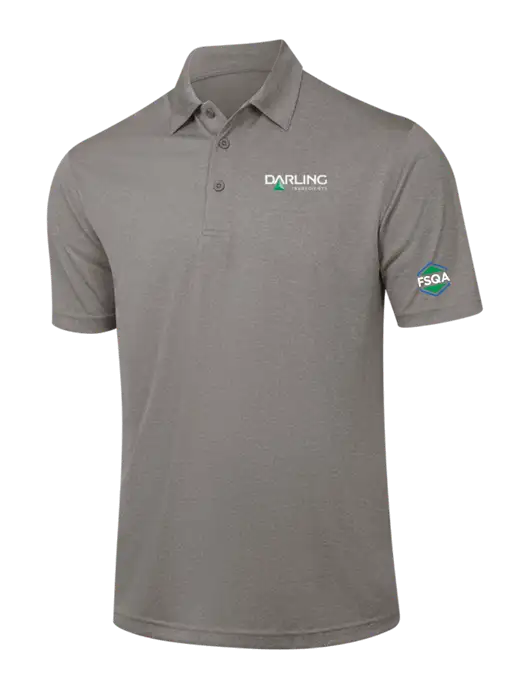 Medium Grey Heather Contender Polo w/Darling Ingredients Logo, FSQA Logo