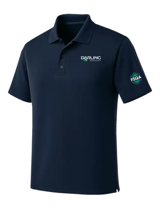 Dark Navy Dry Zone UV Micro Mesh Polo w/Darling Ingredients Logo, FSQA Logo