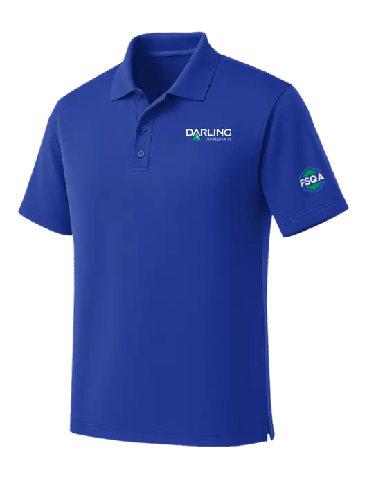 Dark Royal Dry Zone UV Micro Mesh Polo w/Darling Ingredients Logo, FSQA Logo