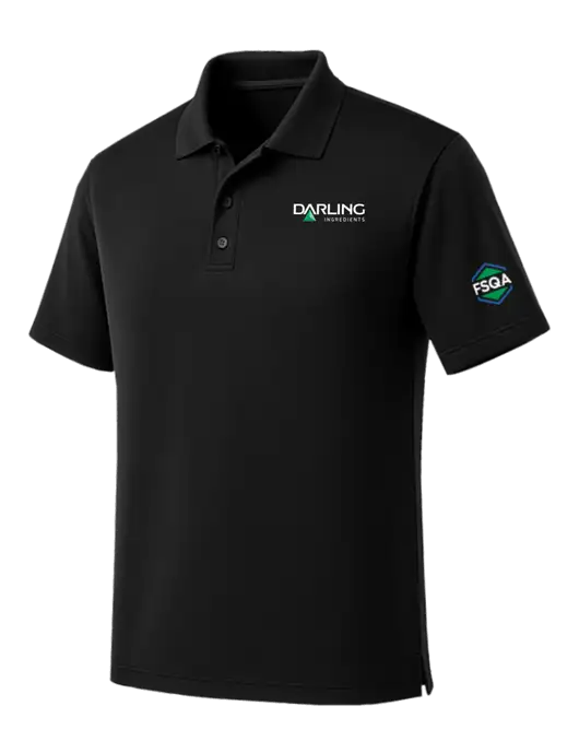 Black Dry Zone UV Micro Mesh Polo w/Darling Ingredients Logo, FSQA Logo
